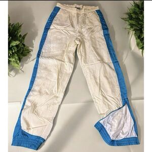 Vtg 90s Y2k sportswear  Nylon Blue Track Sweatpants  Color block white blue S